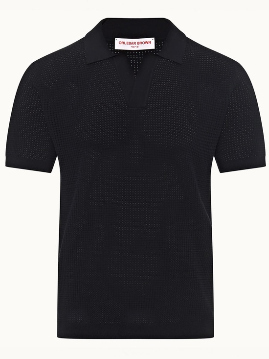 Orlebar Brown Other - Orlebar Brown Luxury Roddy Night Iris Blue Polo Shirt XL $545 Mesh Waffle Knit